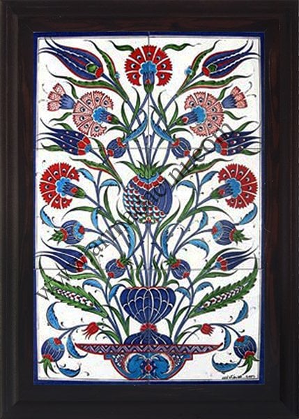 Armada Çini 40x60 Cm ED 517 Lale Karanfil Eldekoru Çini Pano