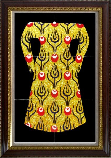 Armada Çini 40x60 Cm ED 655 Yaldızlı Kaftan Çini Pano