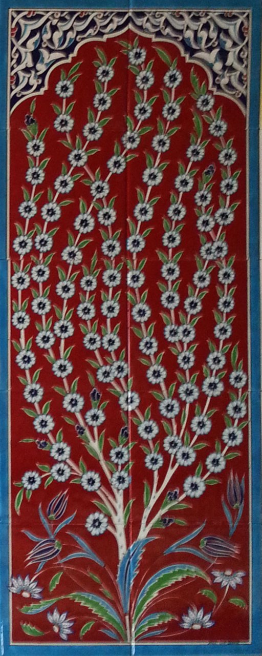 Armada Çini 40x100 Cm ED 708 Hayat Ağacı Eldekoru Çini Pano