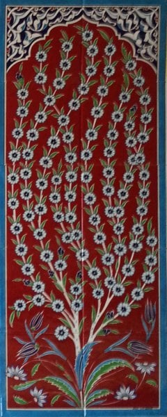 Armada Çini 40x100 Cm ED 708 Hayat Ağacı Eldekoru Çini Pano
