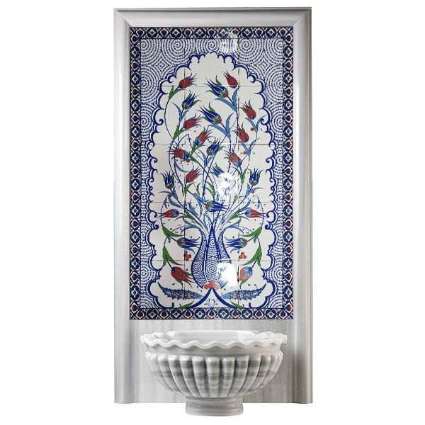 Armada Çini 60x100 Cm Lalezar İznik Desenli Kütahya Çini Pano