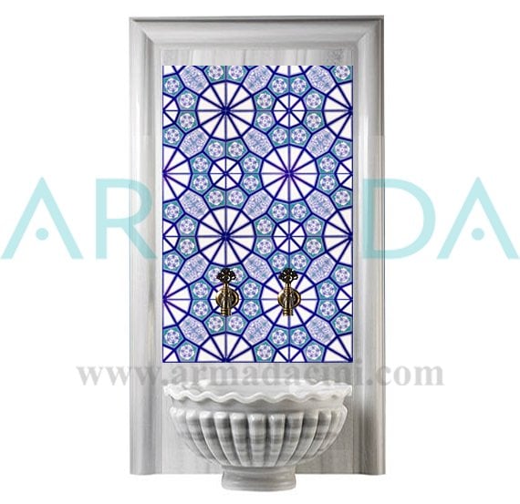 Armada Çini 60x100 Cm AC 3 A Geometrik Serigraf Türk Hamamı Pano