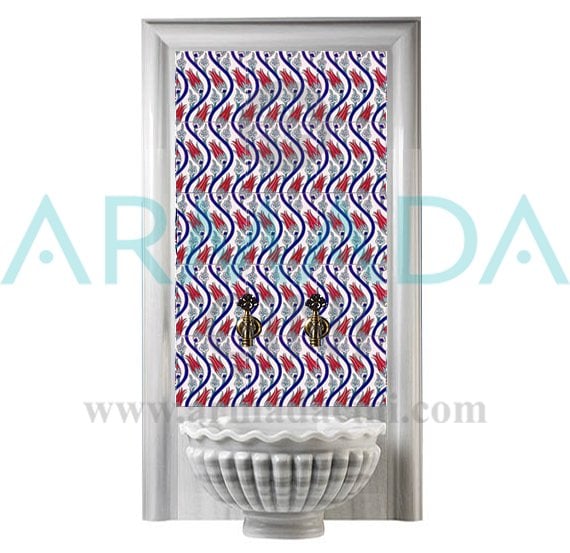 Armada Çini 60x100 Cm Ac 20 Sarmaşık Serigraf Türk Hamamı Pano