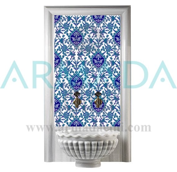 Armada Çini 60x100 Cm Ac 42 Mavi Serigraf Türk Hamamı Pano