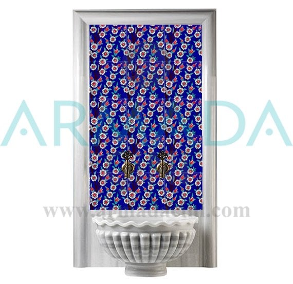 Armada Çini 60x100 Cm Ac 60 Papatya Serigraf Türk Hamamı Pano