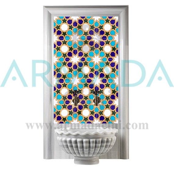 Armada çini 60x100 cm SP 99 Tunus Serigraf Türk Hamamı Pano