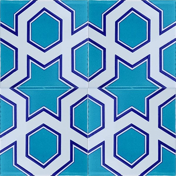 Armada Çini 60x100 Cm SP 98 Mavi Yıldız Serigraf Türk Hamamı Pano