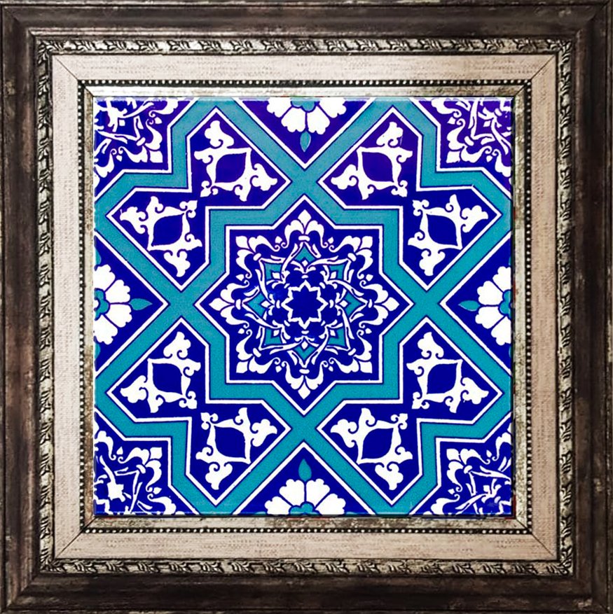 Armada Çini 20x20 Cm Ac 12 Selçuk Yıldız Geçme Desenli Çini Karo