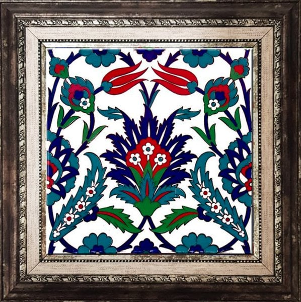 Armada Çini 20x20 Cm Ac 19 Laleli Desen Osmanlı Çini Seramik Karo