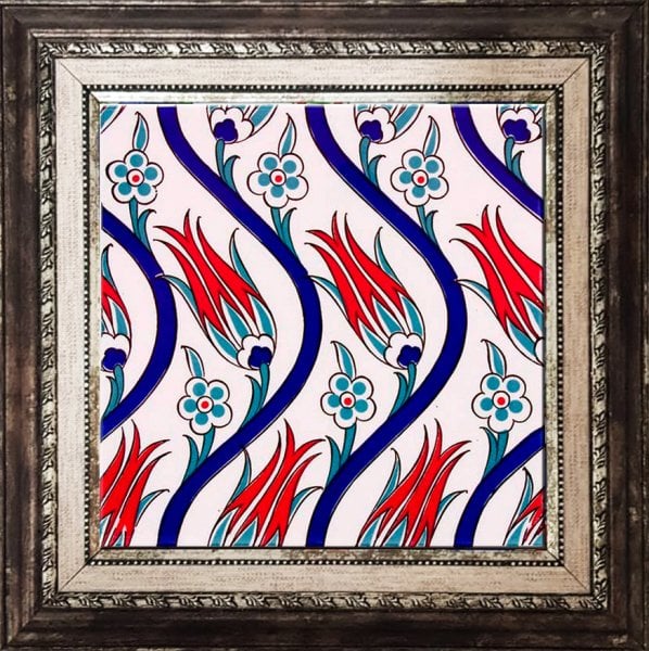 Armada Çini 20x20 Cm Ac 20 Sarmaşık Lale Desenli Çini Seramik Karo