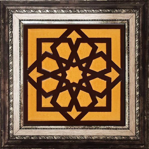 Armada Çini 20x20 Cm SP 101 Kahve Türk Yıldızı Kütahya İznik Çini Karo