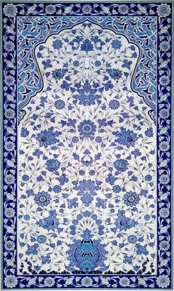 Armada Çini 60x100 Cm ED Mavi beyaz Lotus Pano