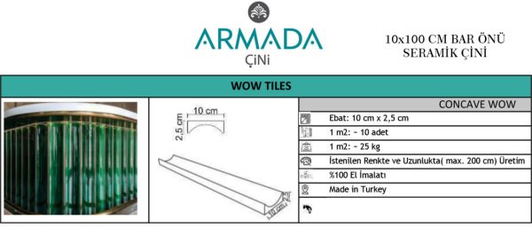 Armada Çini 10X101 Bar Önü Karamel Çini Seramik