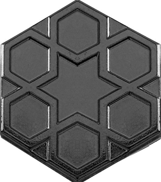 Armada Çini 15x17 Cm Rölyefli Yıldız Metalik Altıgen Çini Karo