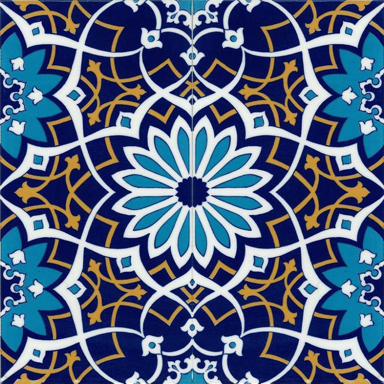 Armada Çini 20x20 Cm SP 202 Çiçek Desen Kütahya İznik Çini Karo