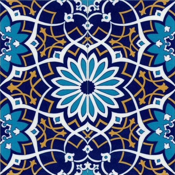 Armada Çini 20x20 Cm SP 202 Çiçek Desen Kütahya İznik Çini Karo