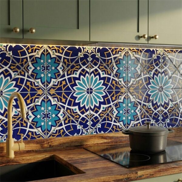 Armada Çini 20x20 Cm SP 202 Çiçek Desen Kütahya İznik Çini Karo