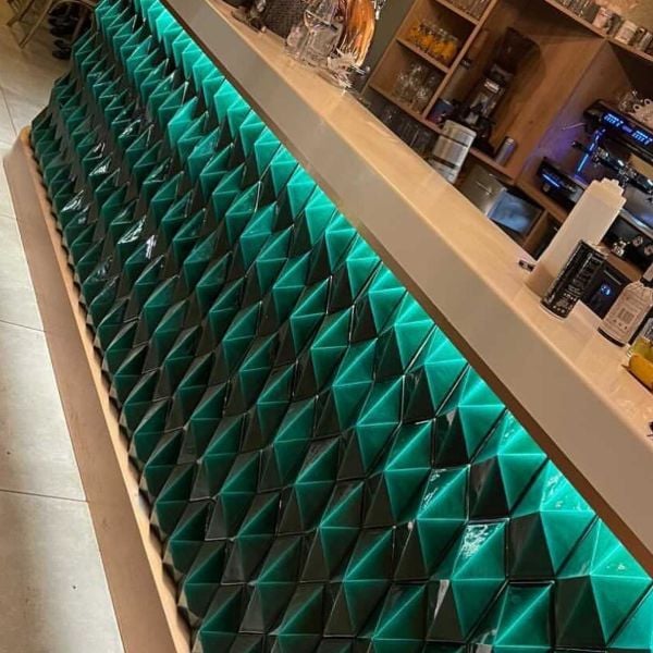 Armada Çini 12,5x25 Cm Yeşil Diamond Piramit Altıgen Çini Seramik