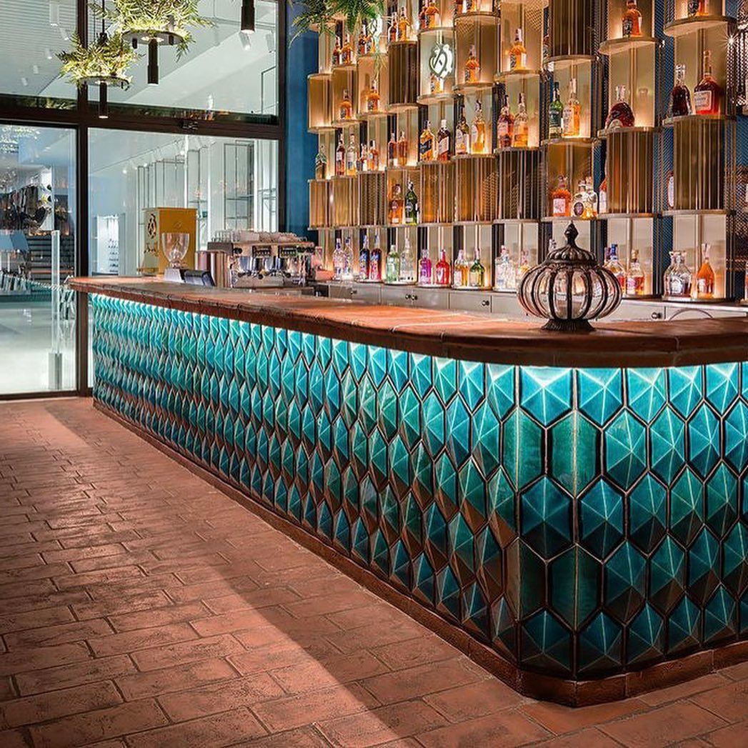 Armada Çini 12,5x25 Cm Turkuaz Diamond Piramit Altıgen Çini Seramik