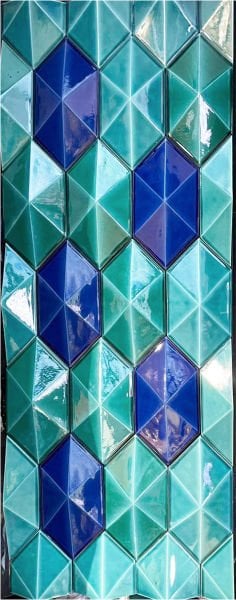 Armada Çini 12,5x25 Cm Turkuaz Diamond Piramit Altıgen Çini Seramik