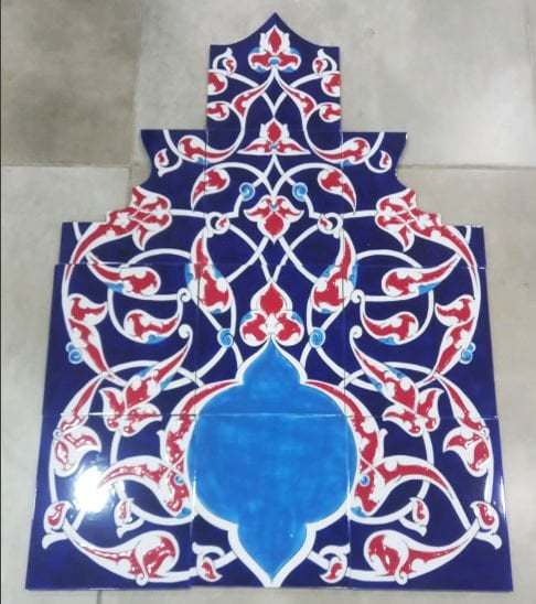 Armada Çini 60X80 Eldekoru İznik Rumi Desenli çini pano