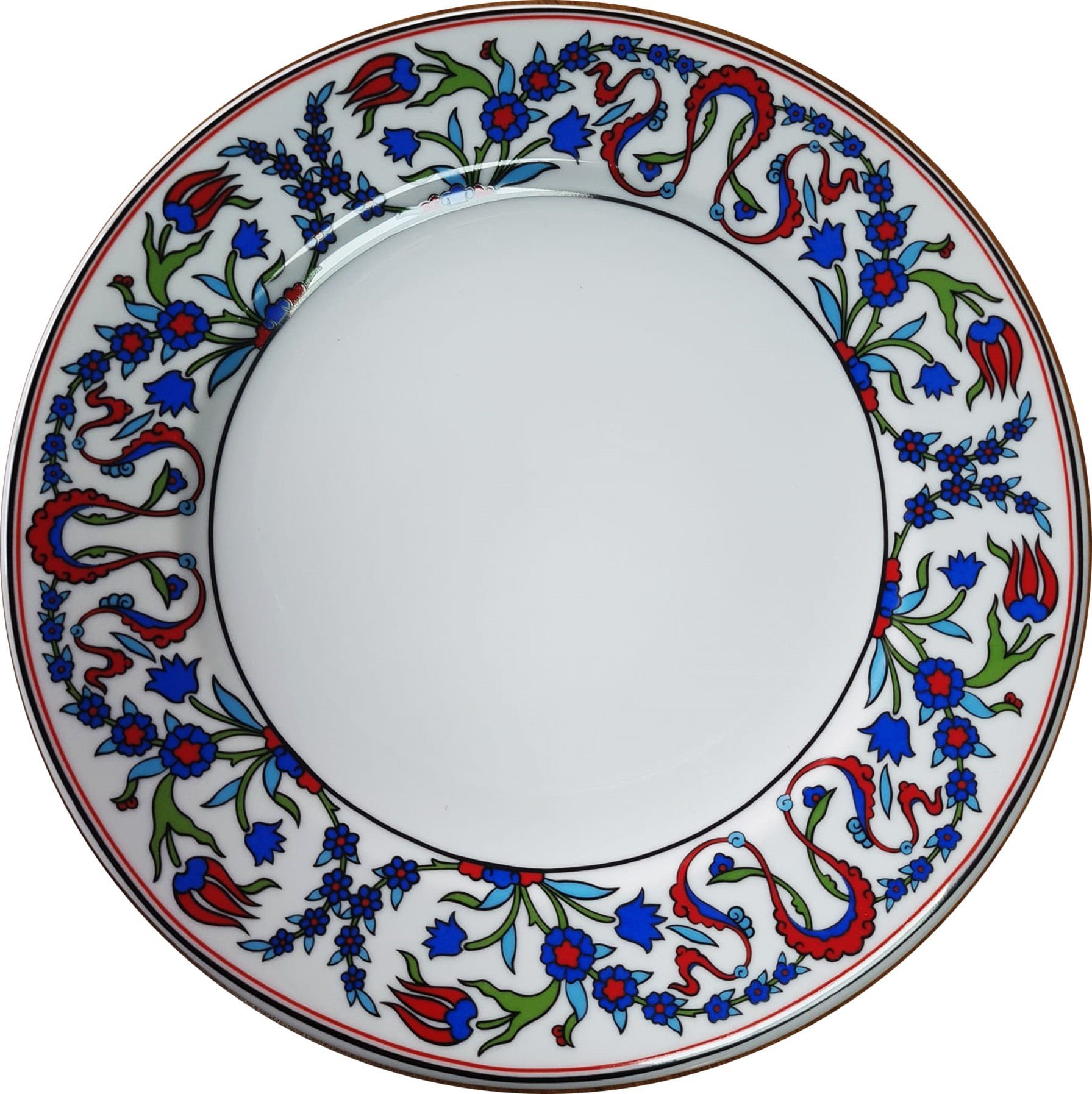 Armada Çini PRT 124 25 cm iznik rumi desenli  porselen Kaligrafi çini tabak