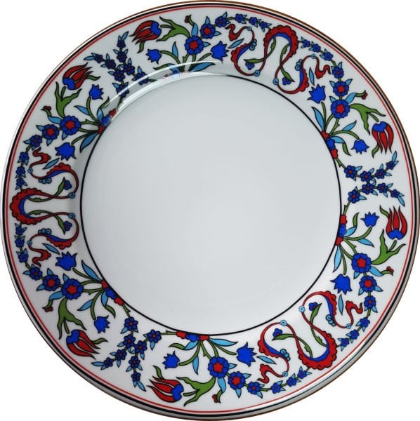 Armada Çini PRT 124 25 cm iznik rumi desenli  porselen Kaligrafi çini tabak