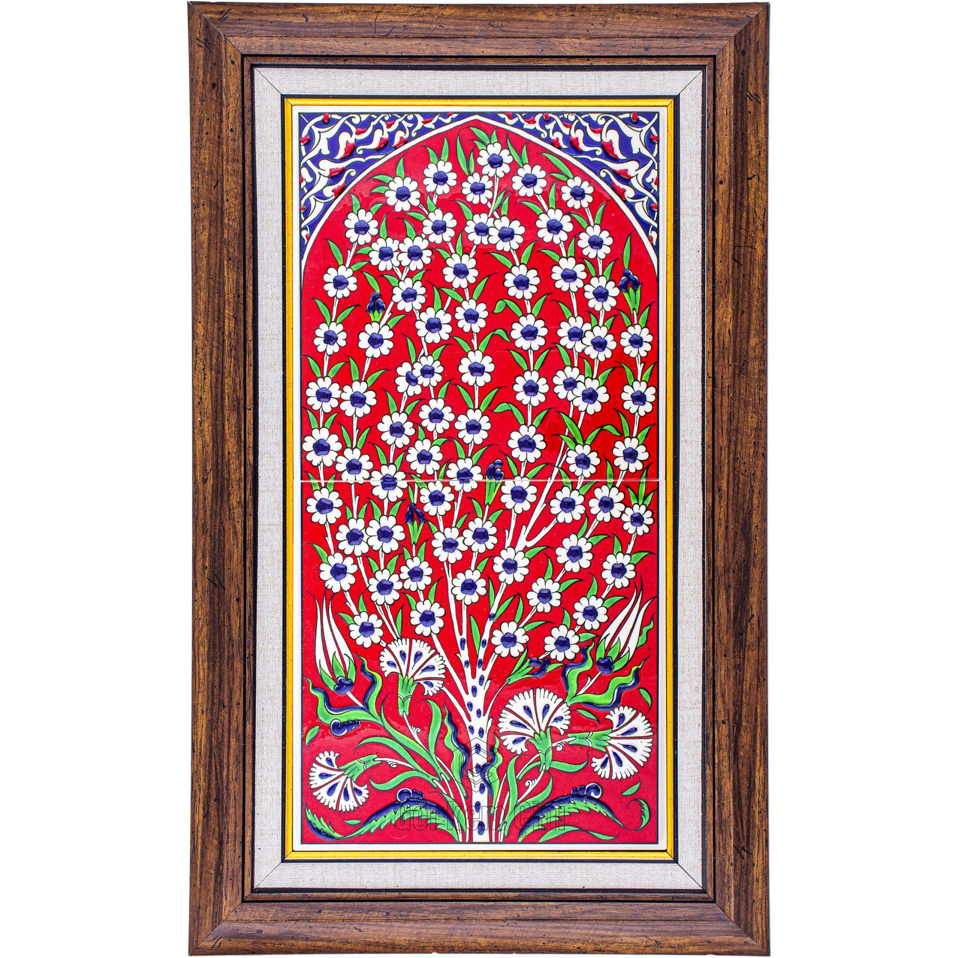 Armada Çini 20x40 Cm ED 164 Hayat ağacı El dekoru Çini Pano