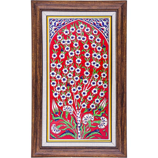 Armada Çini 20x40 Cm ED 164 Hayat ağacı El dekoru Çini Pano