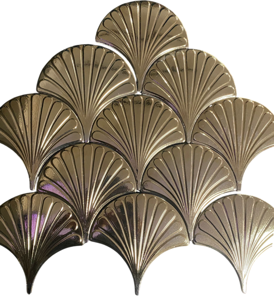 Armada Çini 17x17 cm Bronz İstiridye Balık Pulu Seramik(Kopya)