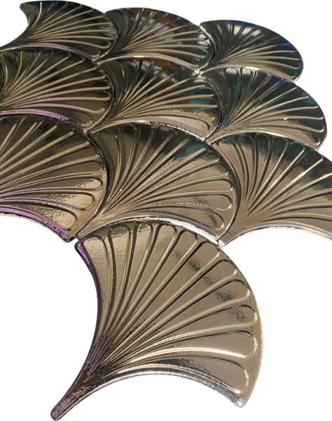Armada Çini 17x17 cm Bronz İstiridye Balık Pulu Seramik(Kopya)