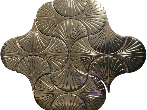 Armada Çini 17x17 cm Bronz İstiridye Balık Pulu Seramik(Kopya)