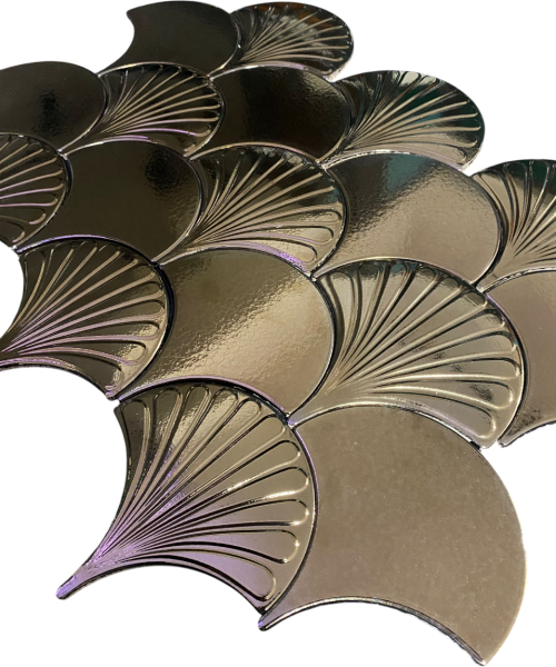 Armada Çini 17x17 cm Bronz İstiridye Balık Pulu Seramik(Kopya)
