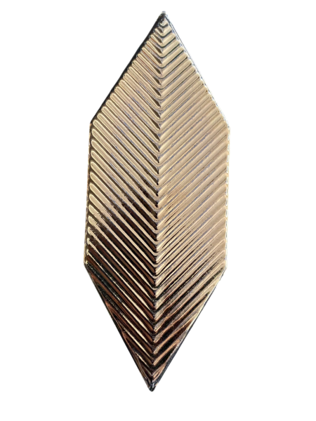 Armada Çini 05X15 Cm Çizgili Yaprak Bronz Seramik