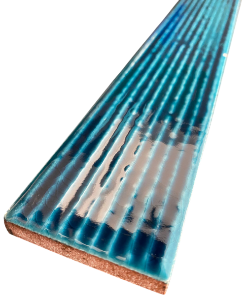 Armada Çini 5X40  FLAT Çizgili Petrol Mavisi Çini Seramik
