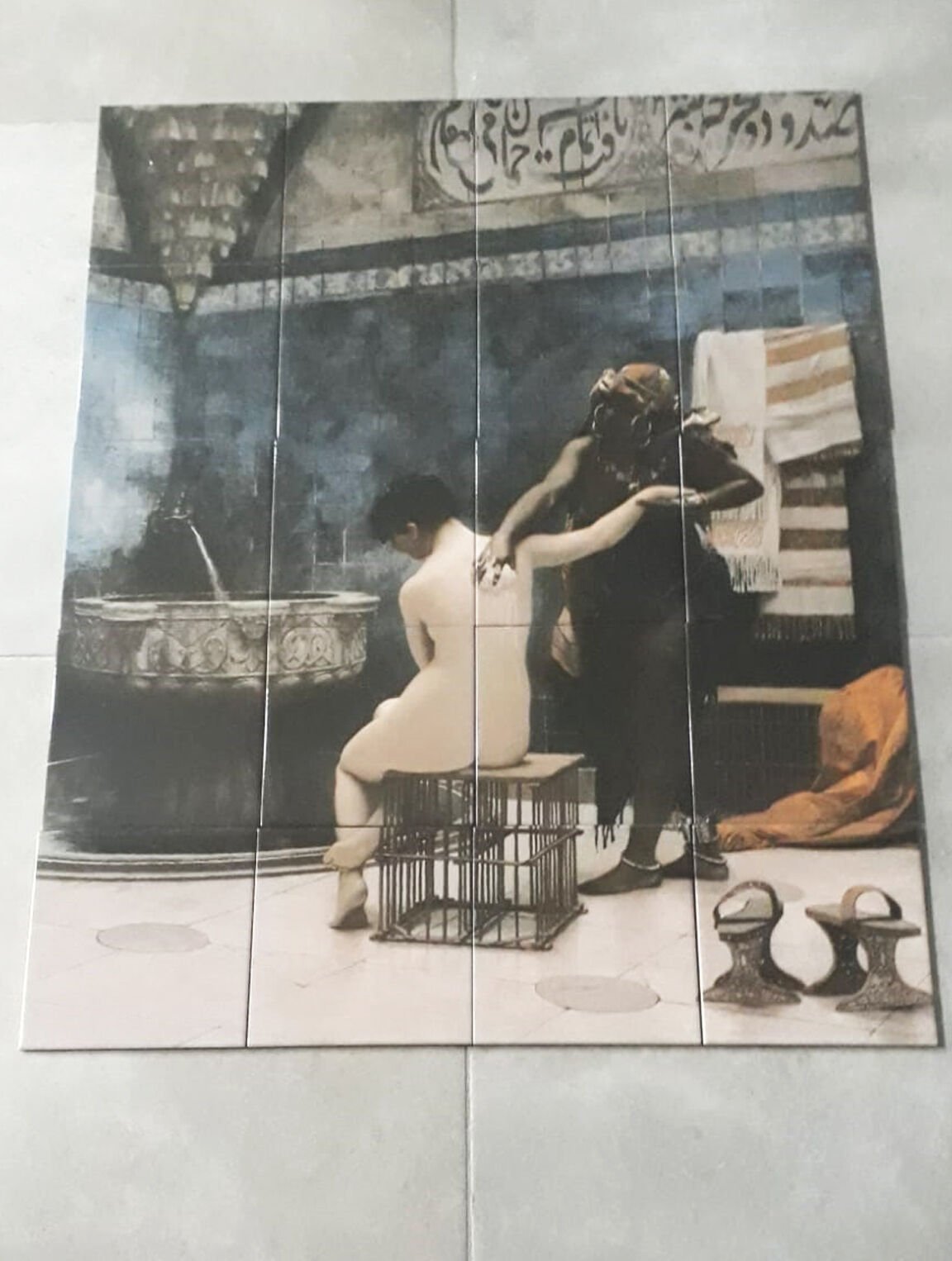 Armada Çini 80x100 Osmanlı Türk Hamamı Keseci Digital Baskı Pano