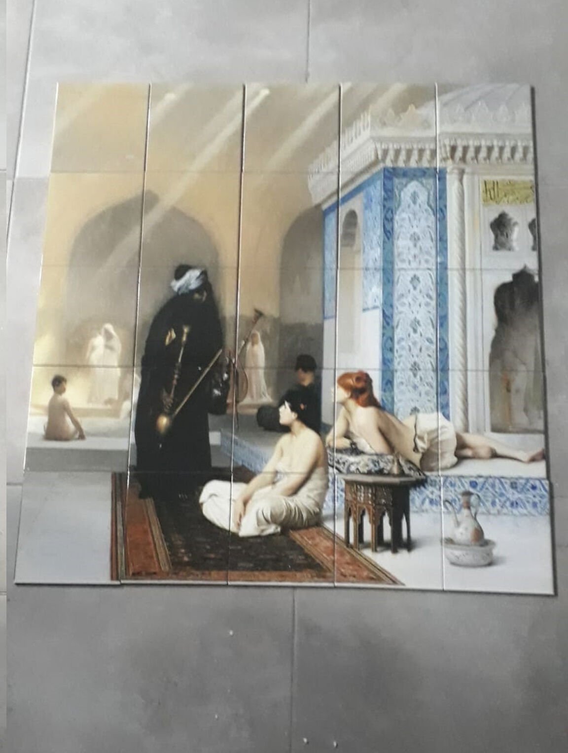 Armada Çini 100x100 Osmanlı Türk Hamamı Nargileci Digital Baskı